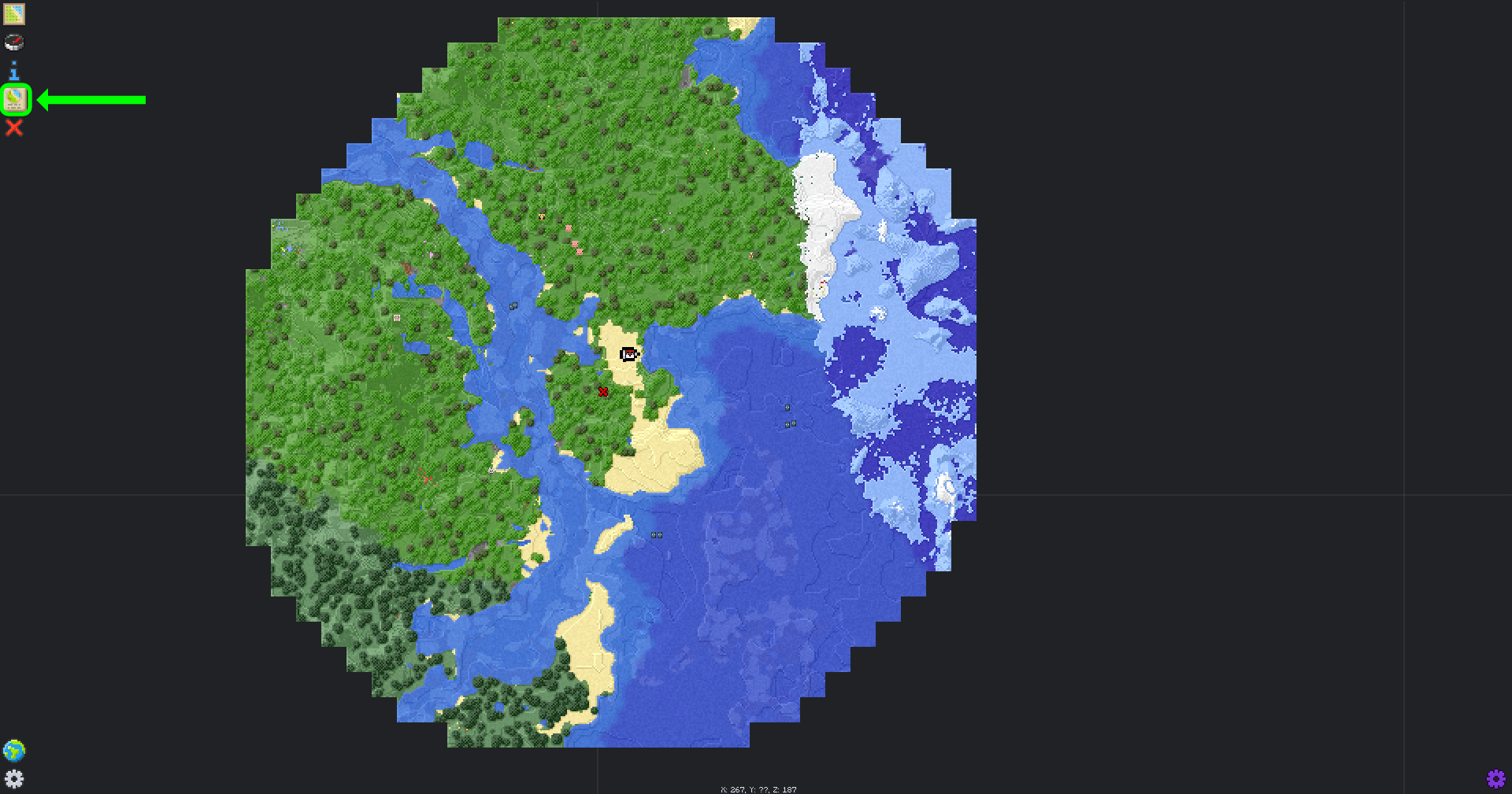 Minimap display info settings